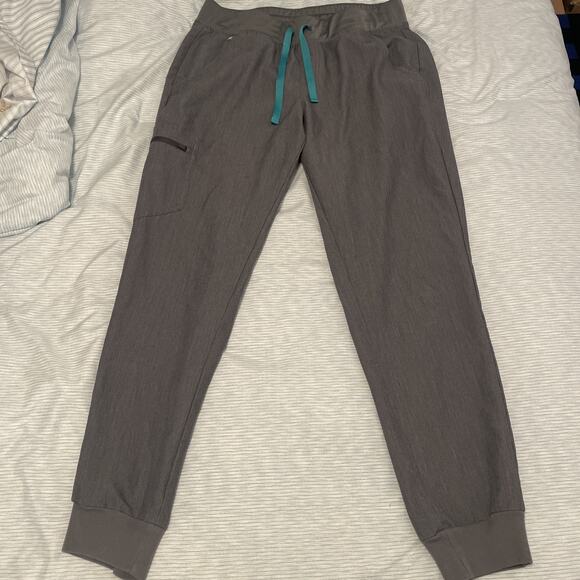 FIGS Womens High Waisted Zamora Scrub Pants Graphite Size Medium Nursing Medical - Picture 1 of 7